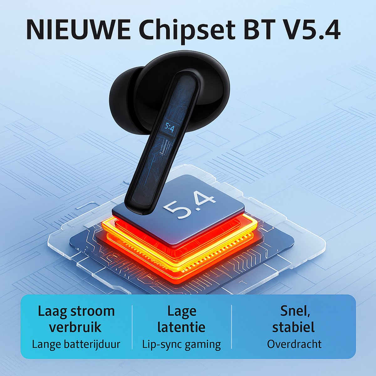 Draadloze oordopjes - In Ear oordopjes - Met Noise Cancelling - Bluetooth 5.4 - Extra Dopjes - Perfect voor bellen en muziek luisteren - Touch control thumbnail 3