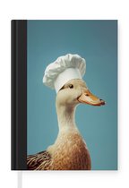 Notitieboek - Schrijfboek - Eend - Koksmuts - Cute - Vogel - Notitieboekje klein - A5 formaat - Schrijfblok