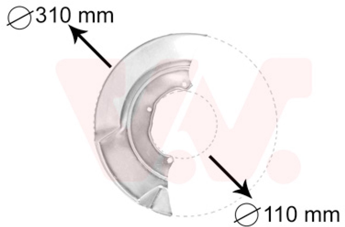 Van Wezel - REMSCHIJF BESCHERMER VOOR VW TRANSPORTER CARAVELLE 1996-2003 7D0407344A