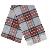 Bronte by Moon Écharpe Merino Lambswool Tartan Grey Stewart - Merino Lambswool - Fabriqué au Royaume-Uni
