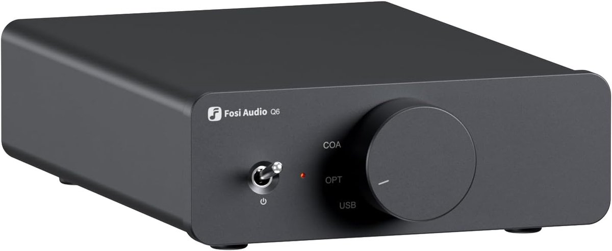 Fosi Audio Q6 - Mini Desktop DAC - USB C Digitaal naar Analoog Audio Converter - OPT/COA Ingang - RCA Uitgang -Sub-Out -Hi-Res 32bit/768kHz