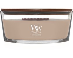 WoodWick Hearthwick Flame Ellipse Geurkaars - Patchouli Créme - 50 branduren