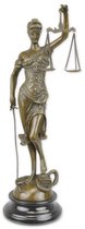 Lady Justice - Statue en bronze - Bronze - Marbre - Justice - Judiciaire - Droit - Art - Antiquités - Vintage - Rétro - 40x12x13 cm