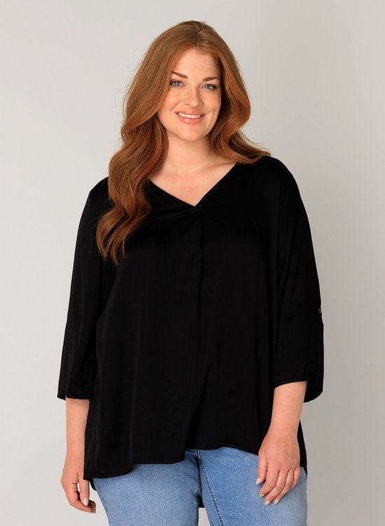 BASE LEVEL CURVY Yanina Blouse - Black - maat 1(48)
