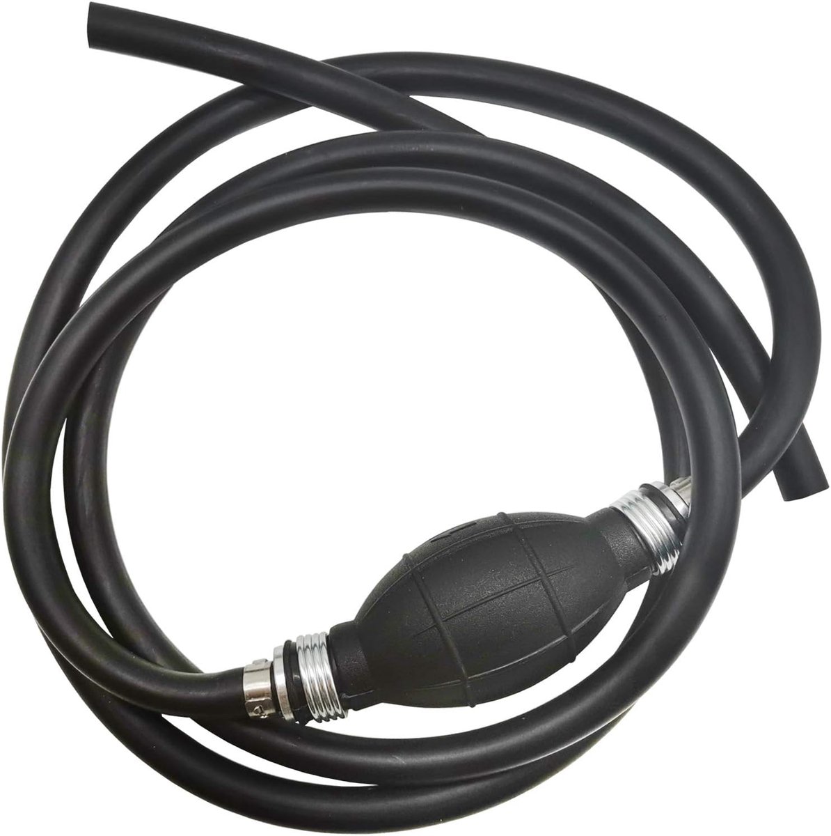 Brandstofslang - 8 mm x 180cm - Brandstofslang met knijpbal - Geschikt voor buitenboordmotor - Hevelpomp met Slang - Draagbare vloeistofoverhevelingspomp - Geschikt voor brandstof, benzine, diesel, aquarium voor vissen - Zwart