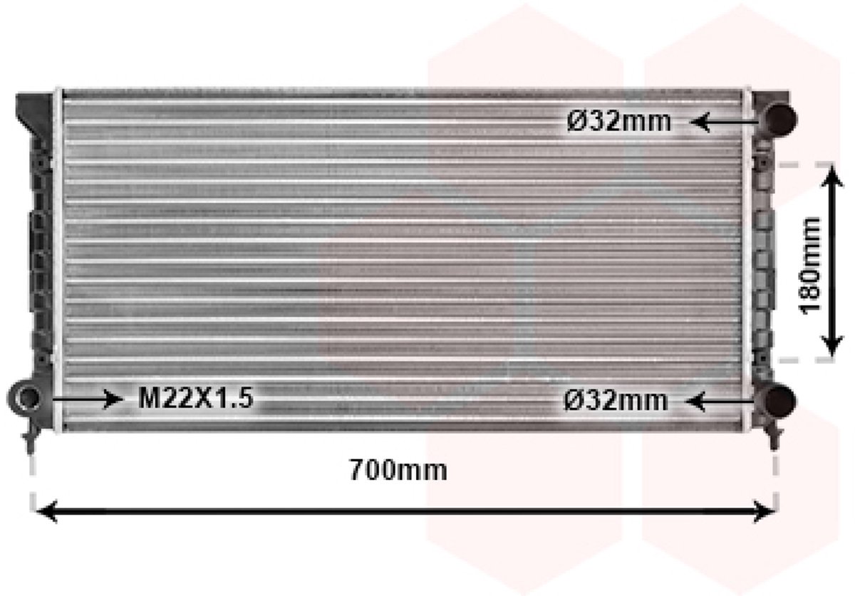Van Wezel - RADIATOR VOOR VW PASSAT B3 1988-1993 353121253