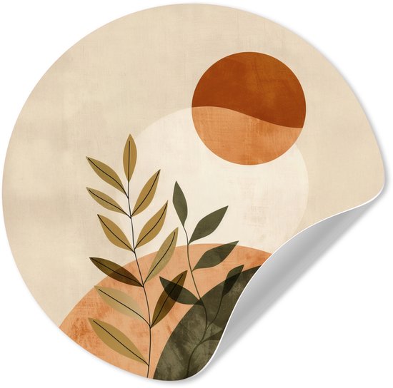 WallCircle® - Behangcirkel 120x120 cm - Muurstickers Takken - Vormen - Abstract - Muurcirkel woonkamer - Wandcirkel slaapkamer - Kamer decoratie zelfklevend - Muurdecoratie accessoires XXL