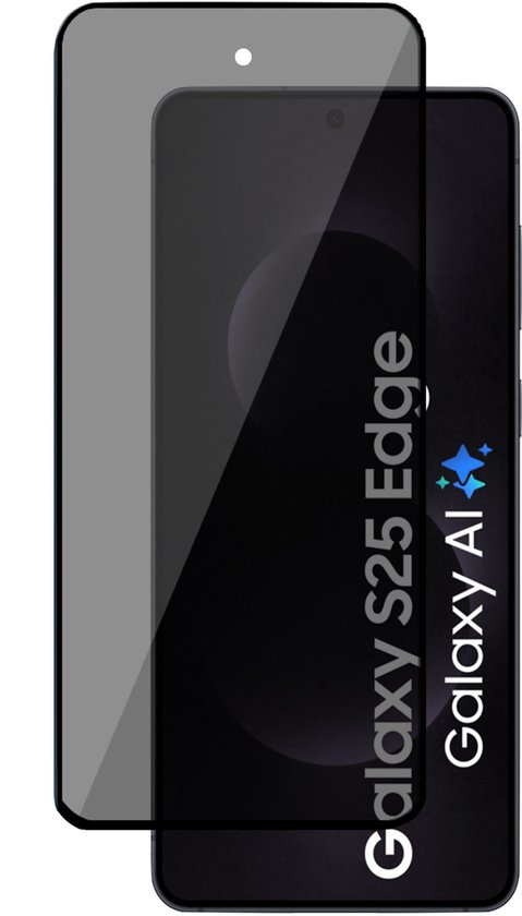TechNow Privé Screenprotector geschikt voor Samsung Galaxy S25 Edge Screenprotector - Privacy Beschermglas - Rounded - Privacy Proteqt+