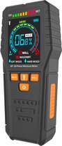 Iqonic Vochtmeter Muren - Hygrometer - Hout - Pleisterwerken - Bouwmaterialen - Zwart - Pinless - Incl. Beschermhoes en batterijen