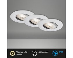 BRILONER LED Inbouwspot - KULANA - JET - 4,4 - cm - 3x - 4,9 - Watt - IP65 - 480lm - chroom