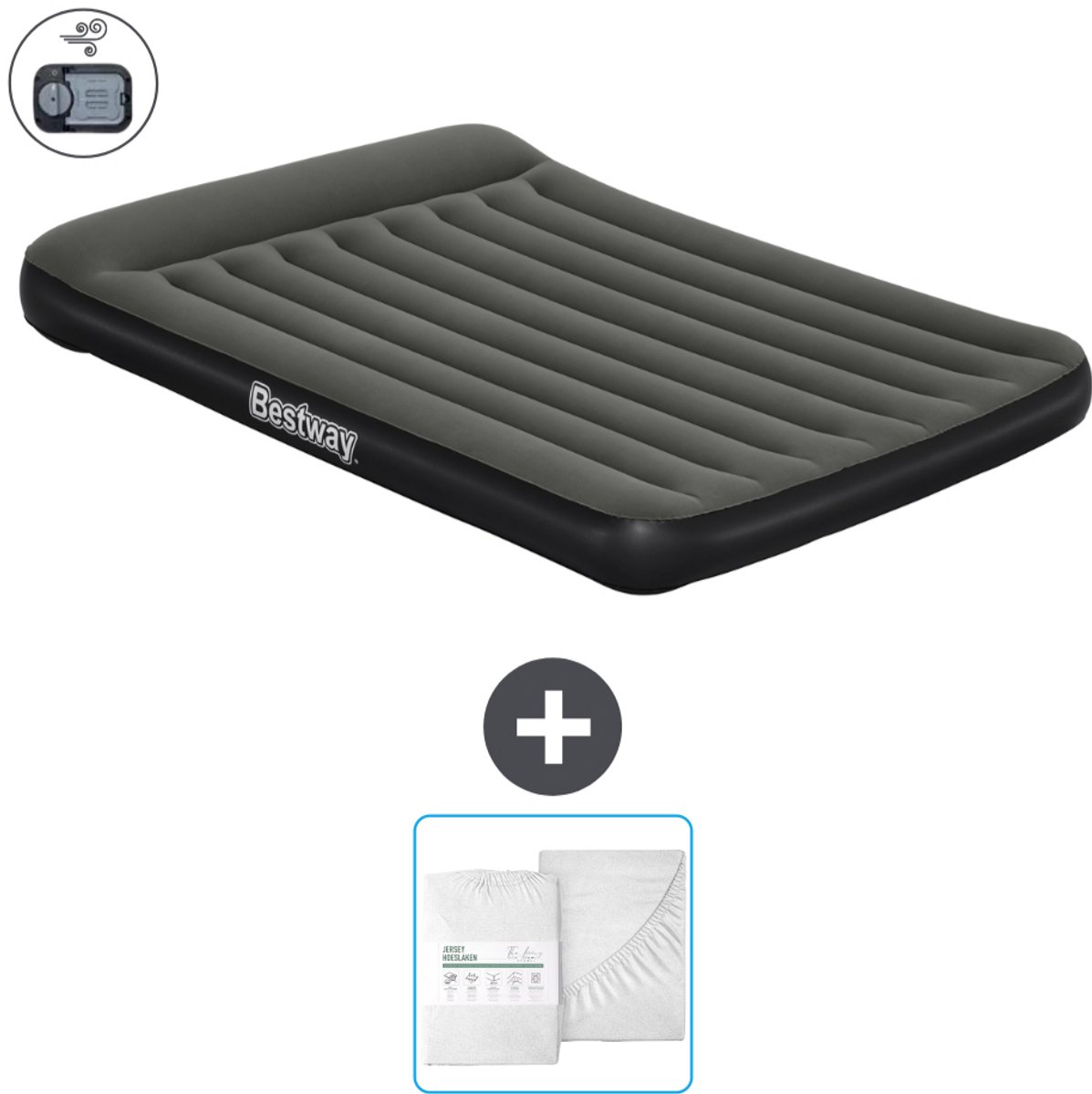 Bestway luchtbed - 2-Persoons - 152 x 203 x 30 cm - Groen - Inclusief pomp en Hoeslaken