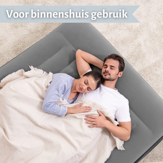 Bestway luchtbed - 2-Persoons - 152 x 203 x 46 cm - Grijs - Inclusief pomp en Hoeslaken van Merkloos — afbeelding 3