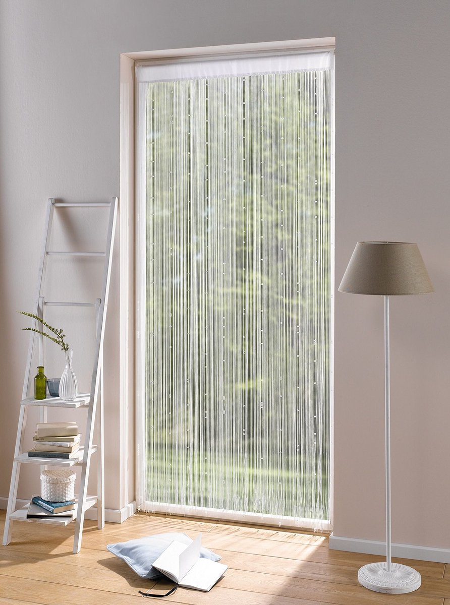 Unyqoos ® Decoratief Draadgordijn met Witte Parels voor Balkondeur en Terras, Insectenwere