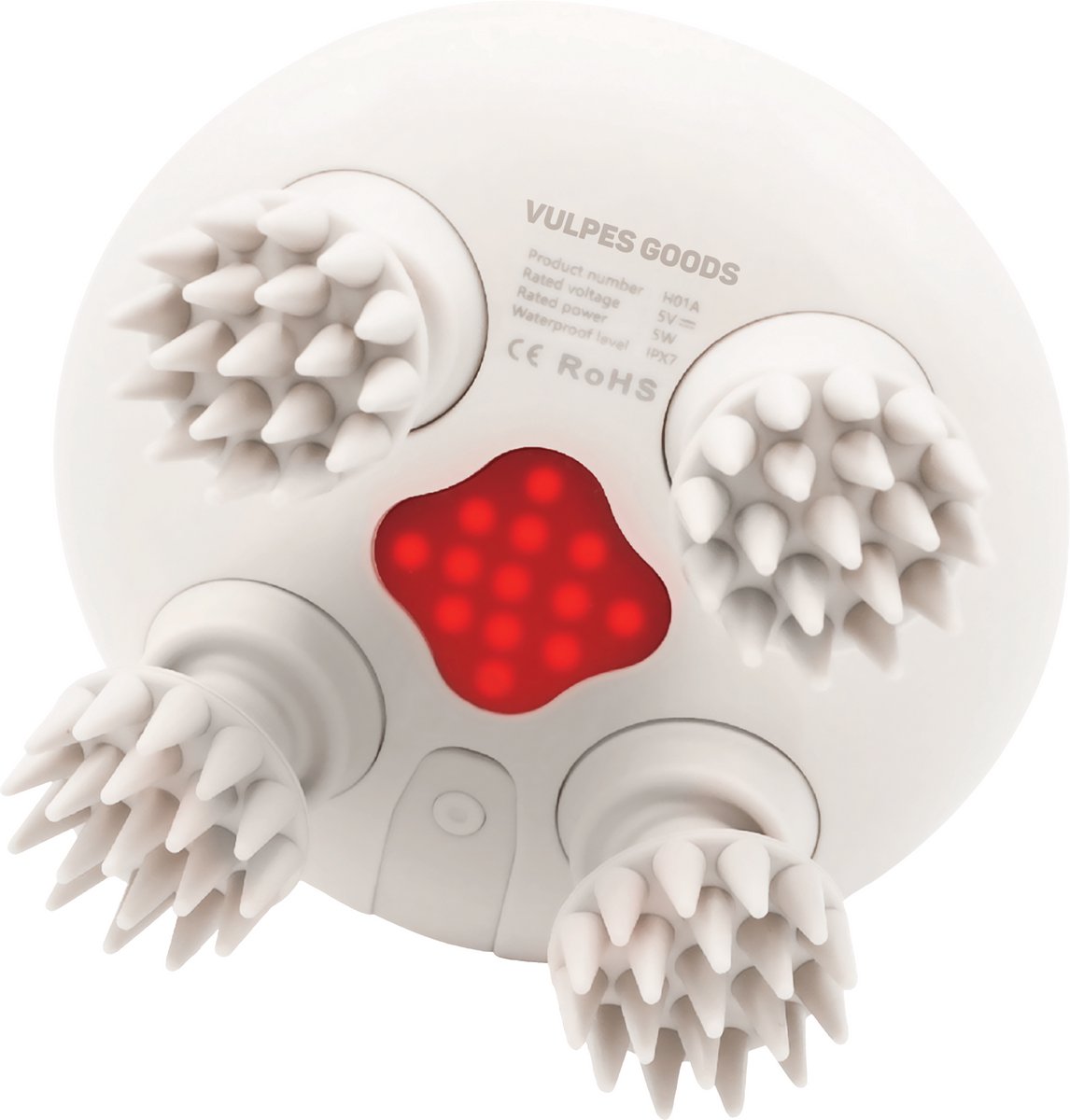 Vulpes Goods® BodyCare - Hoofdmassage Apparaat met Infrarood – Elektrisch Massageapparaat - Scalp Massager - Haarborstel – Stimuleert Haargroei & Bloedsomloop - USB Oplaadbaar