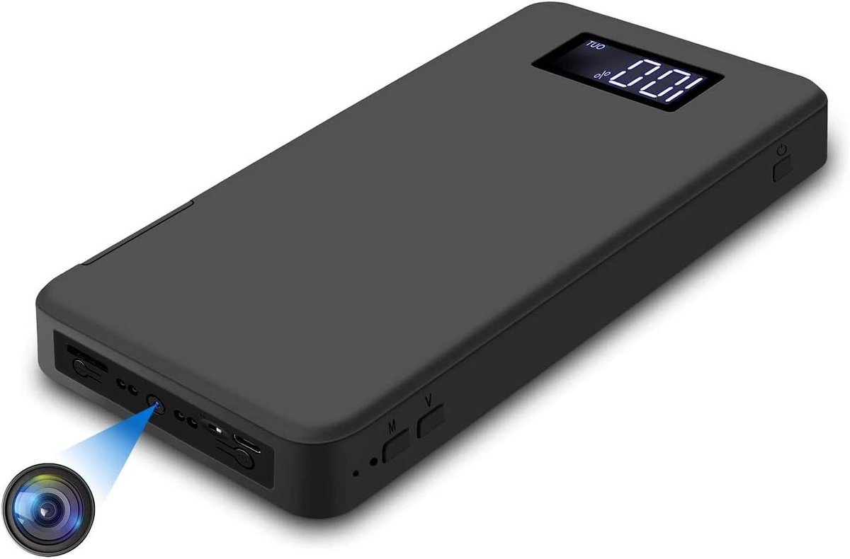 1080p draagbare kleine 10.000mAh bewakingscamera met nachtzicht en bewegingsdetectie - 50 uur continue opname - Nanny-videocamera met zwaartekrachtsensor en loop-opname (inclusief 32 GB)
