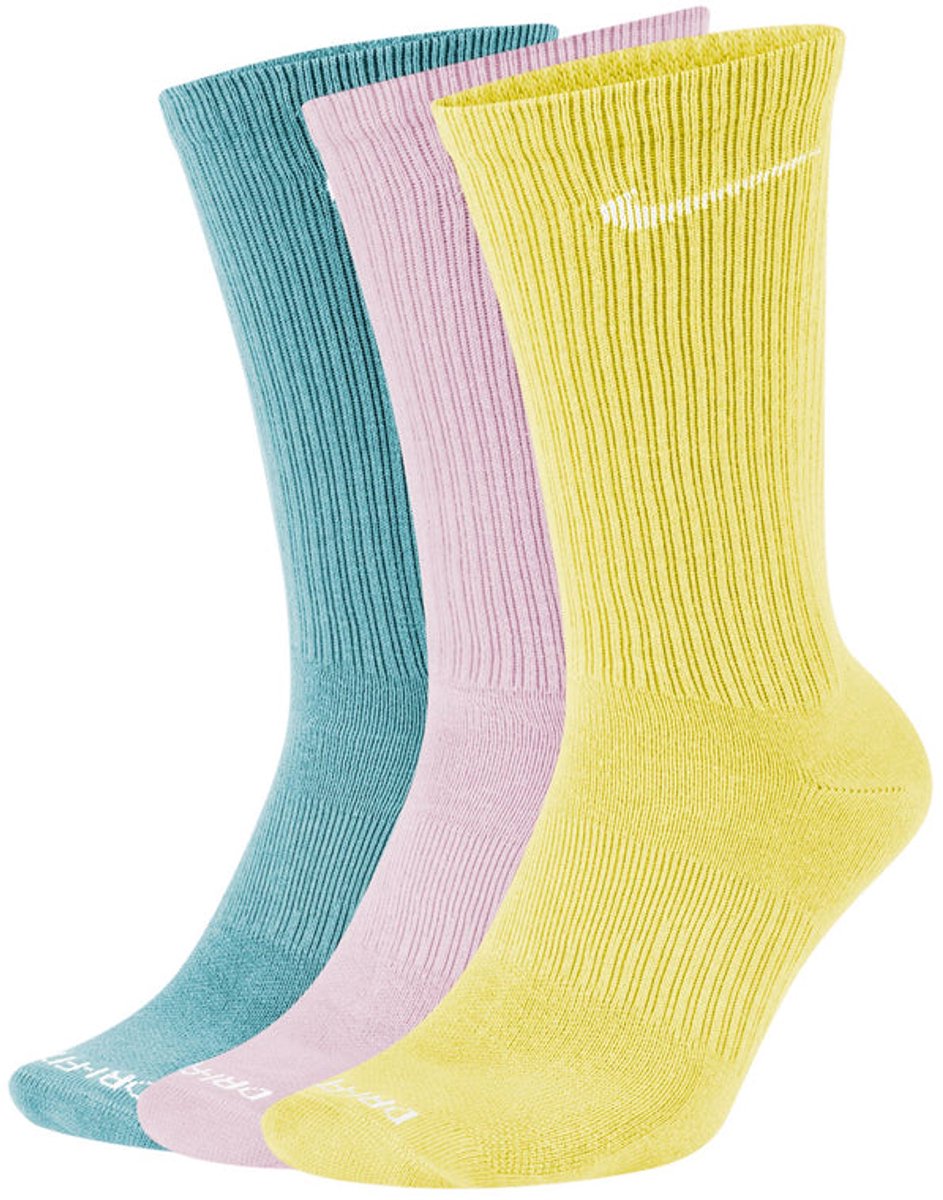 Nike Everyday Plus Lightweight Crew Sokken 3 Pack Geel