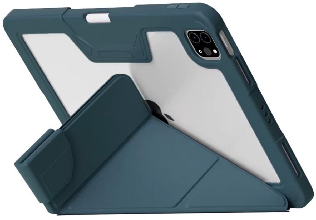 Mobiq - Rugged Origami Bookcase geschikt voor iPad Air 11 inch (2024) - donkergroen