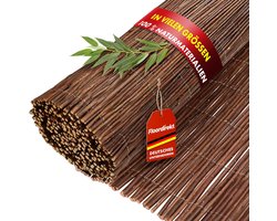 FLOORDIREKT Balkon Privacy Scherm - Wilgentenen Schutting - Privacy Schutting voor Tuin & Balkon Lambrisering - Natuurlijke Privacy Scherm Mat - 100 x 500 cm