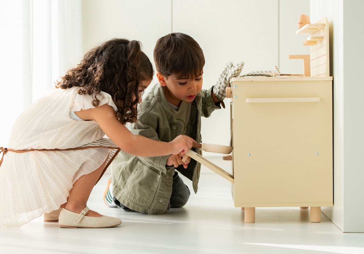 Buxibo Houten Speelgoedkeuken - Kinderkeuken Inclusief Accessoires en Keukengerei - Speelkeuken — afbeelding 4