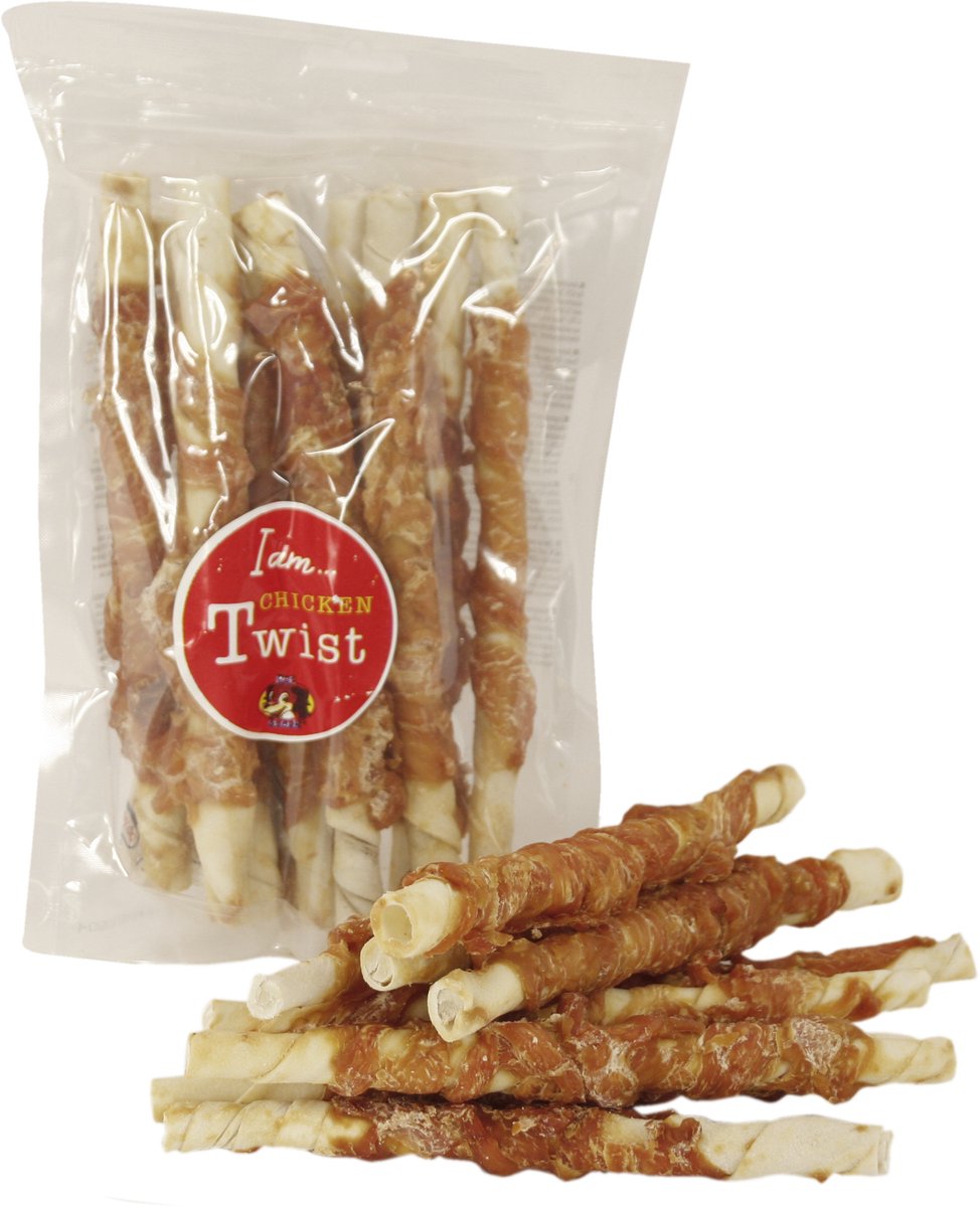 Kauwsnack I AM Chicken Twist - Kipfilet en Runderhuid - 20 cm, 400 gr
