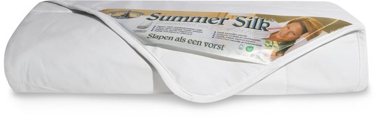 H&D Summer Silk Zijden Zomerdekbed - 100% Natuur Wilde zijde vulling - Tijkstof van 100% puur Percal zachte Katoen - Eenpersoons - 140x200cm