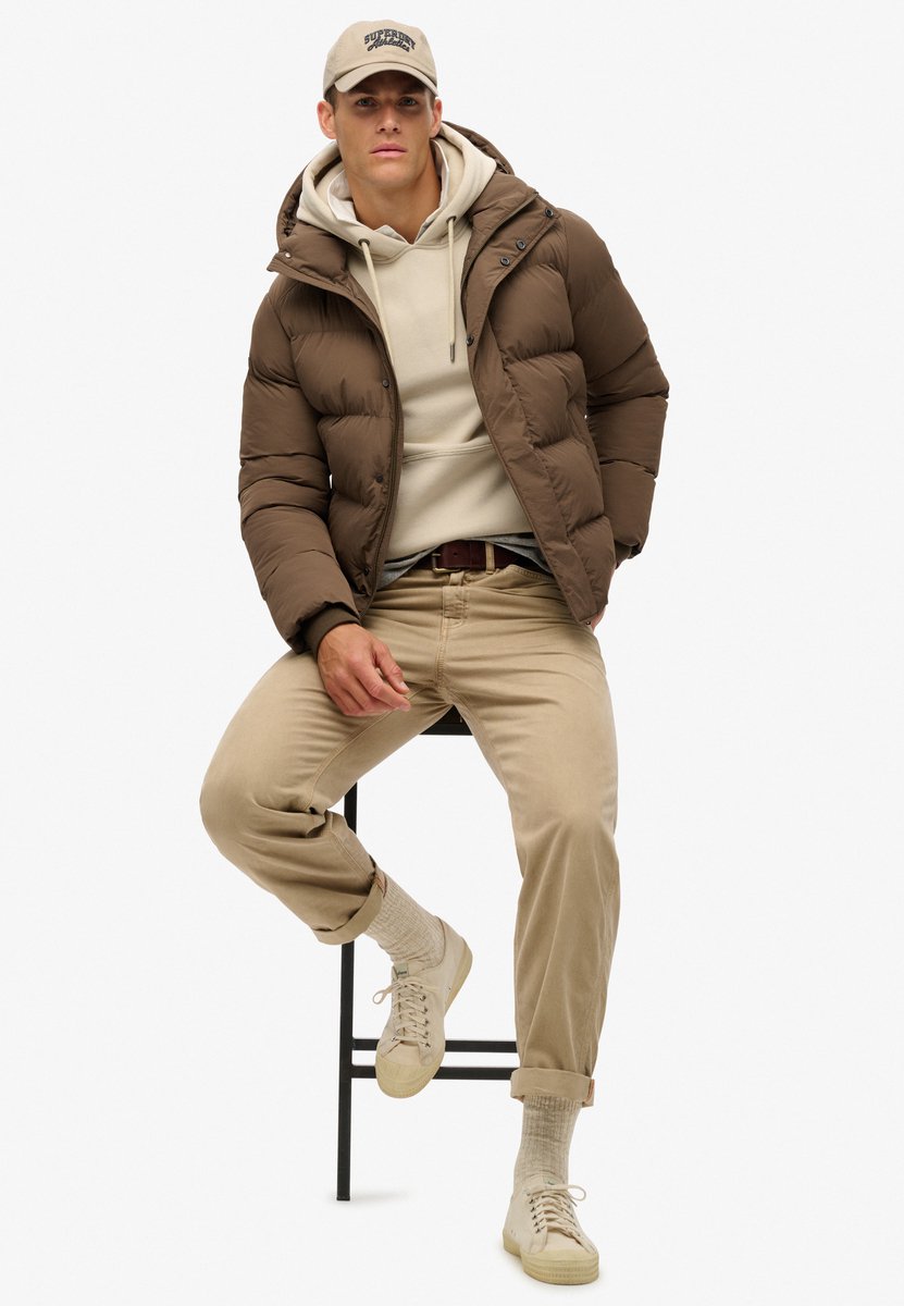 Superdry Pufferjas met capuchon Heren Gewatteerde jassen Bruin