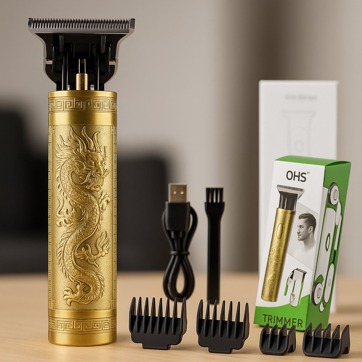 T9 - Luxe Tondeuse met LCD Display - Inclusief 4 Opzetkammen - USB Opaadbaar - Professionele Trimmer - Scheerapparaat - Baardtrimmer - Precisietrimmer- Draadloos - USB Opladen - Haarstyling -