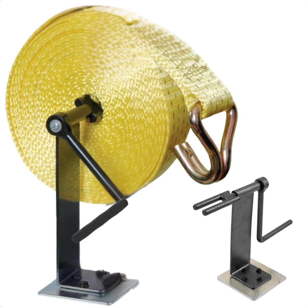 Cheqo® Spanbanden Oproller - Magnetische Basis - Opbergspoel voor Spanbanden - Magnetisch - Metaal - Spanband Oproller - Sjorband - Extra Sterk - Spanbandhouder