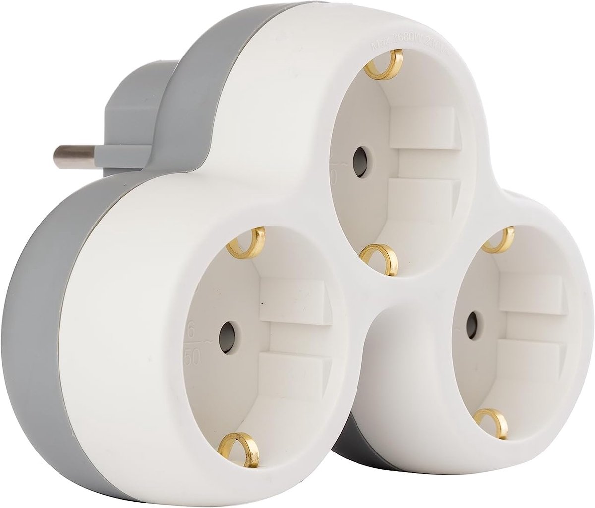 Adapter met 3 Stopcontacten en Aarde - 16 A - Wit