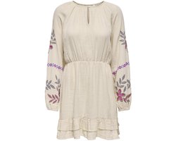 ONLY ONLBLAKE LIFE LS EMB DRESS WVN Dames Jurk - Pumice Stone