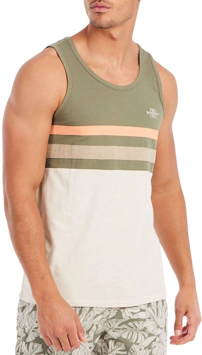 Protest Prtipsa – Tank top Heren – Mouwloos – Ronde hals Groen