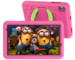 Naevy Kindertablet 8 inch - Vanaf 3 Jaar - 4+4GB RAM - 64GB Geheugen - 5000mAh Batterij - Ouderlijk Toezicht - Incl. Roze Beschermhoes