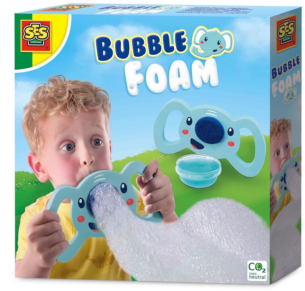 SES - Bubble schuim - Olifant - bellenblaas - blaas de slurf - inclusief blaastuitje en bellenblaassop