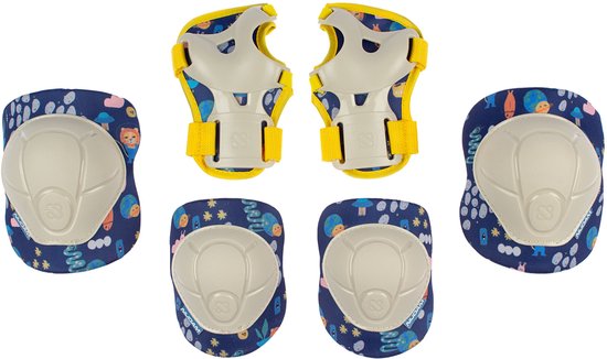 Nijdam Kit De Protections Roller Enfant – 6 Pièces : 2 Genouillères, 2 Coudières, 2 Protège-poignets – Confortable Et Résistant