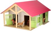 Kids Globe - Écuries de ferme avec 2 boîtes et 1 atelier - Ensemble de figurines de jeu - 51 x 41 x 28 - Échelle 1:24 (610168)