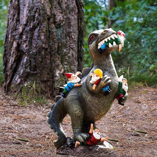 Happy Tuinkabouter Decoratie Dinosaurus Eten Dwergen Tuinstandbeeld happy-tuinkabouter-decoratie-dinosaurus-eten-dwergen-tuinstandbeeld