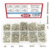 Coffret de 800 vis électroniques en inox - Vis électroniques M2 en inox 4 mm, 5 mm, 6 mm, 8 mm, 10 mm, 12 mm, 16 mm, 20 mm - Jeu de vis - Vis à tête fraisée - Assortiment DIY