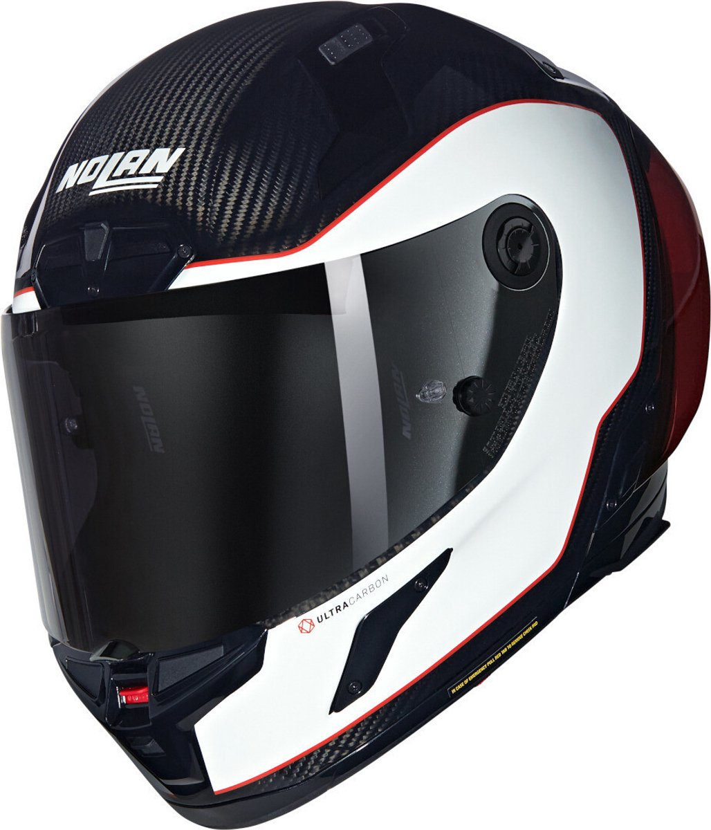 Nolan X-804 RS Asso Di Picche 343 Carbon Wit Rood Glossy Integraalhelm - Maat XS - Helm