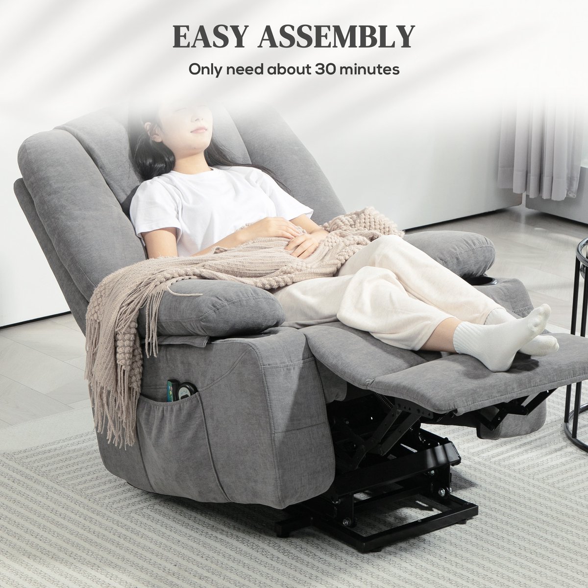 Afbeelding 2 van HOMCOM Relaxfauteuil met Sta-op en Massagefunctie