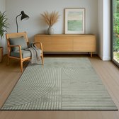 Bol.com the carpet Everest - modern kortpolig vloerkleed met Panglao-design hoog-laag 3D-effect hoge pooldichtheid zacht en comf... aanbieding