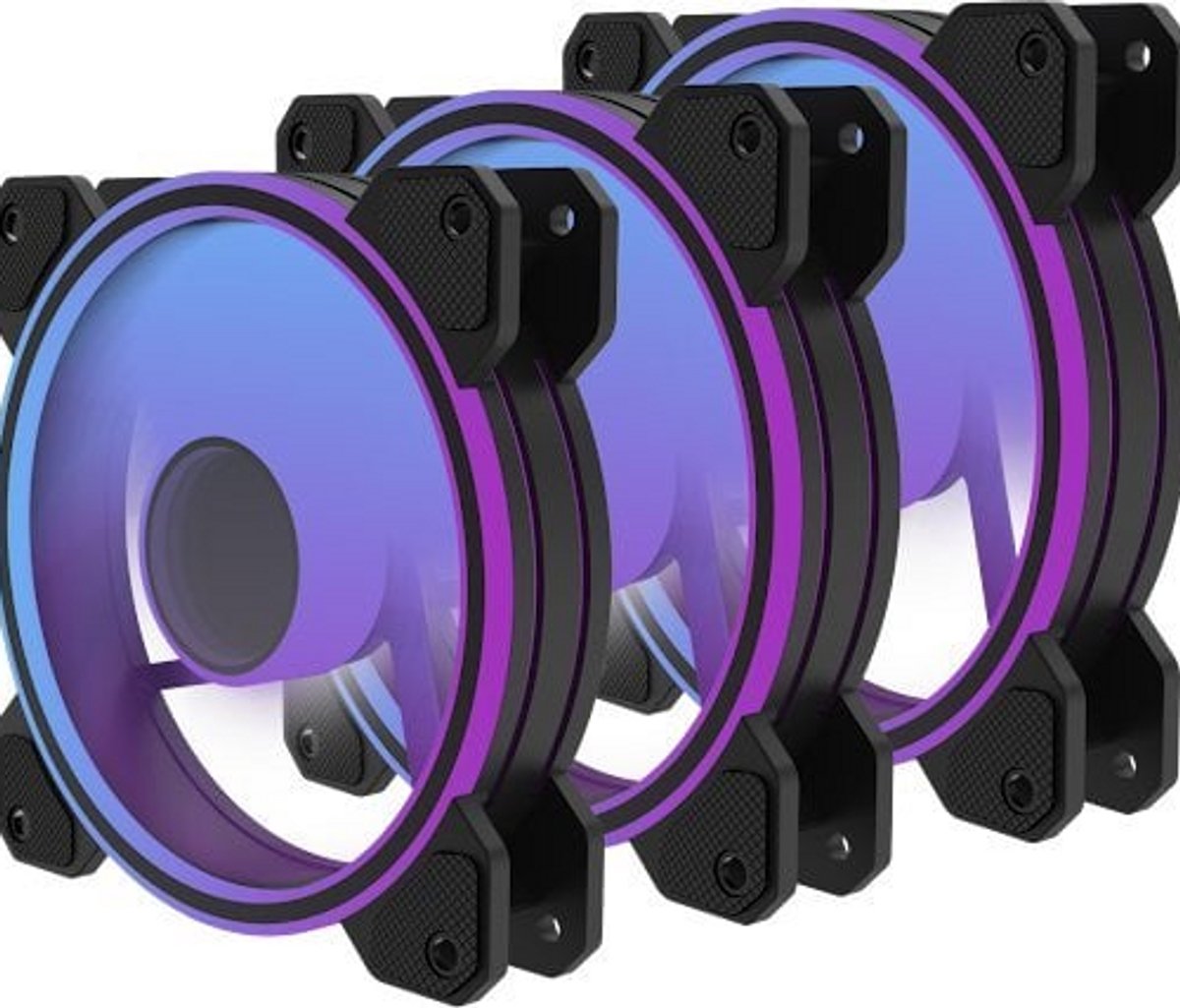 PREYON Eagle Eye 120 PWM ARGB 3-pack - ARGB - Mirror Effect - Zwart