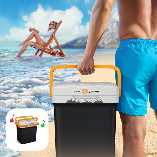 PEME Essential - Elektrische Koelbox - Thermo-elektrisch - 22.9L - 12V Autolader - 220/230V Stopcontact - Koelt en verwarmd Frigobox - Adventure Orange van Merkloos — afbeelding 5