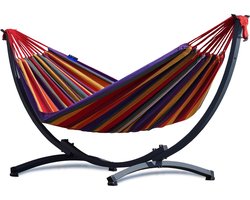 Hangmat met standaard - 1 persoons - EXTRA STABIEL frame tot 120 kg - Compact