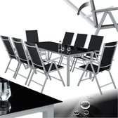 Bol.com tectake® aluminium zitgroep 8+1 tuinmeubelset met stoelen en tafel opklapbare tuinstoelen tuintafel met veiligheidsglas ... aanbieding