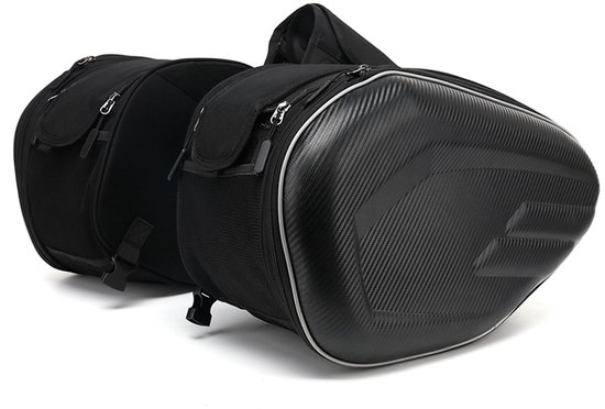 Zadeltassen motor - zijtassen 58L - spatwaterdicht - zwart