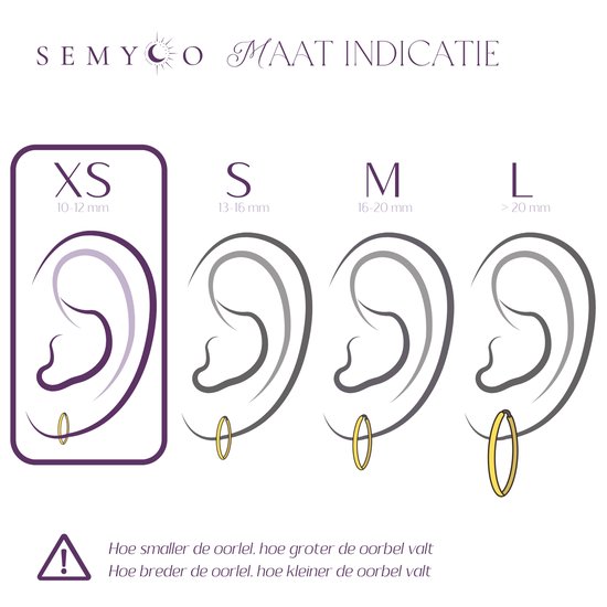 Semyco® Boucles d'oreilles en argent femme Nova - Boucles d'oreilles Or blanc 14 carats PVD - Zircone Earcandy 12 mm - Boucles d'oreilles coquelicot Fille - Cadeau pour petite amie - Klein taille