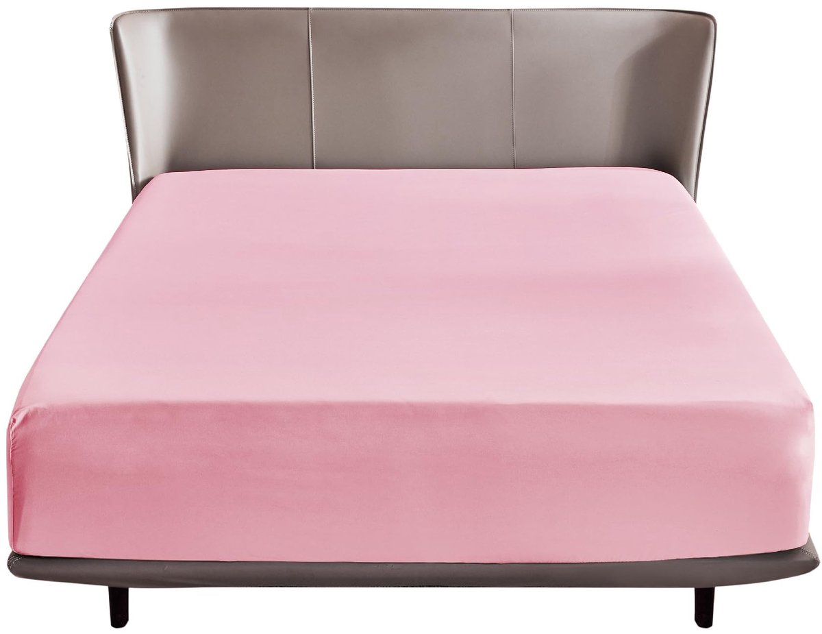 Ibenzoa Zacht en Comfortabel Roze Hoeslaken voor Boxspring en Topper Matrassen, 180 x 200 cm