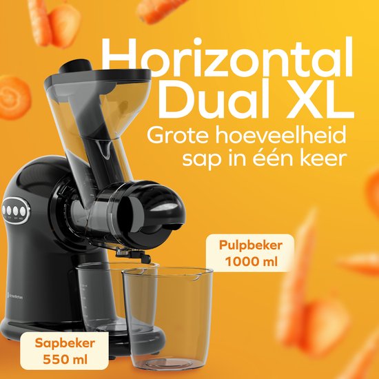 KitchenBrothers Slowjuicer XL - Juicer - Groenten en Fruitpers - 43 mm en 70 mm invoer - 500 ml - Zwart van KitchenBrothers — afbeelding 3