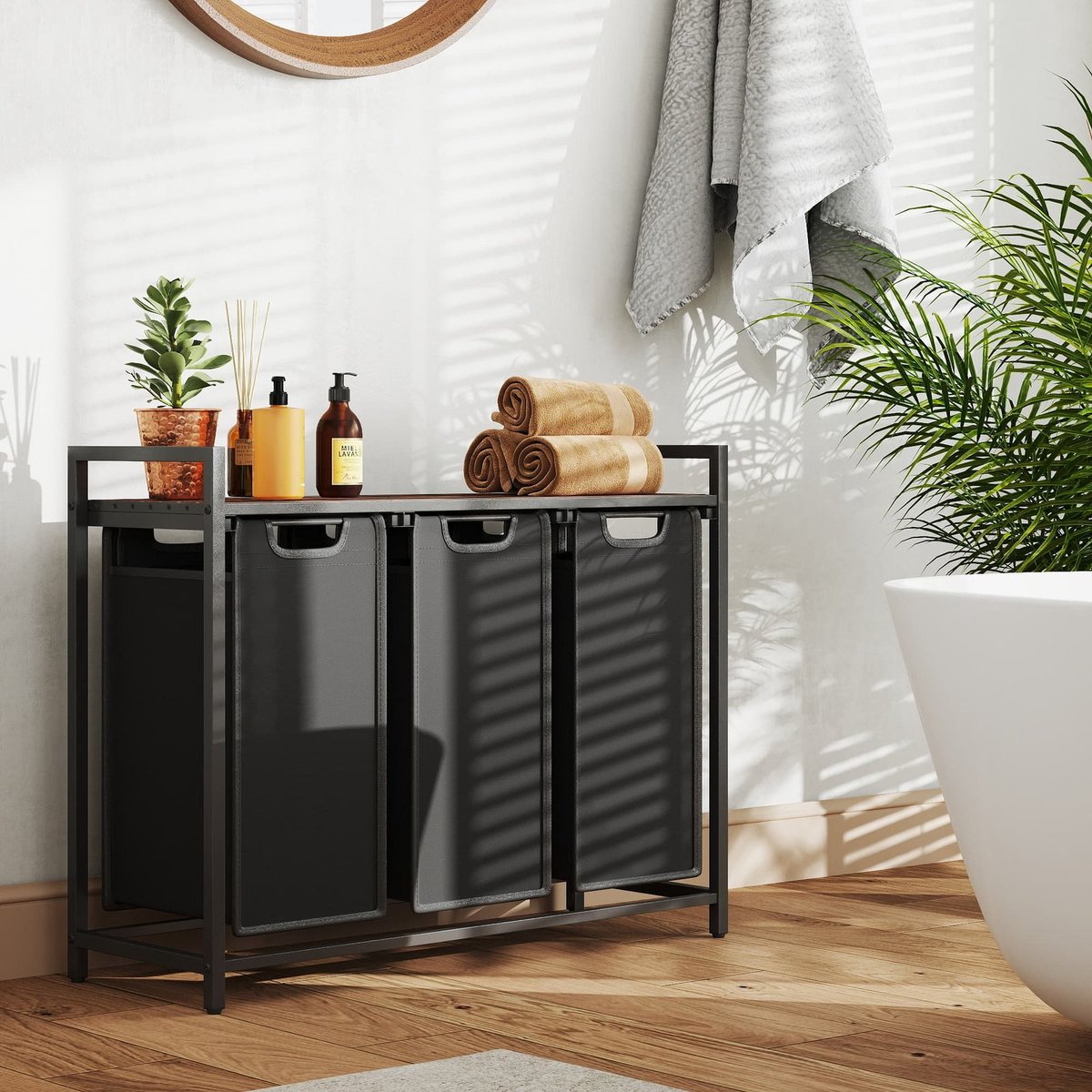 Wasmand – 3 Compartimenten – Wasverzamelaar – Met Plank – Duurzaam