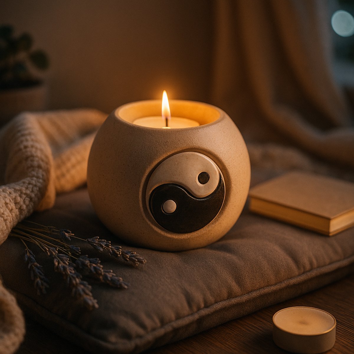 Aromaverdamper Yin Yang - Aromabrander - Olieverdamper - Handgemaakt - Keramiek